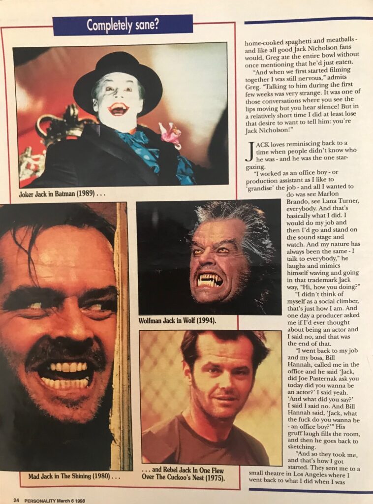 Jack Nicholson interview