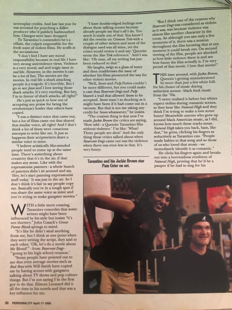 Quentin Tarantino Interview Page 2